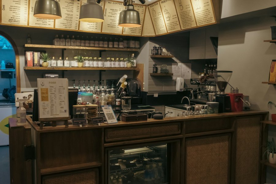 A neighbourhood café counter